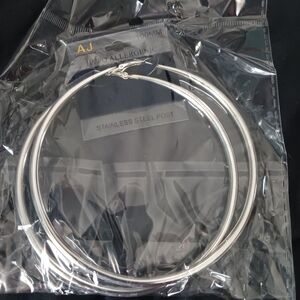 Large Silver Hoop Earrings